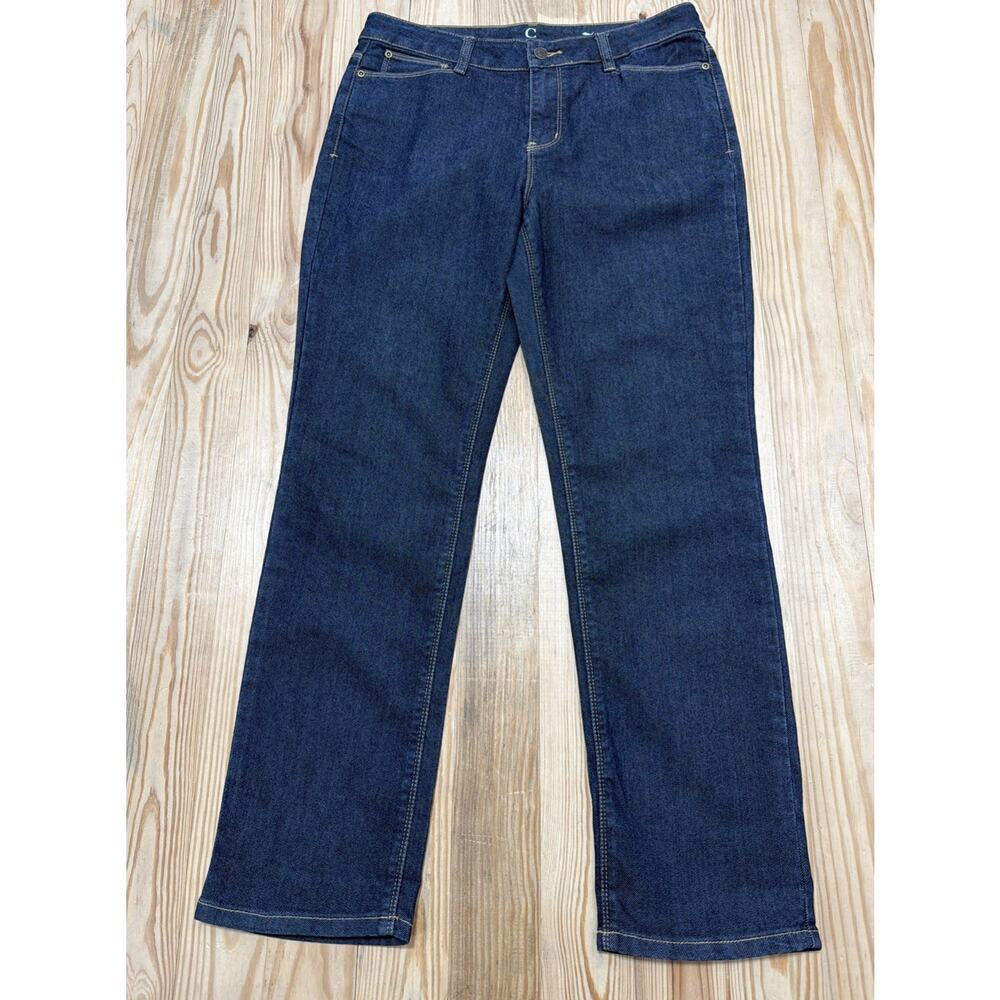Chadwicks Slim & Straight Fit Dark Blue Jeans Womens 10 Petite
